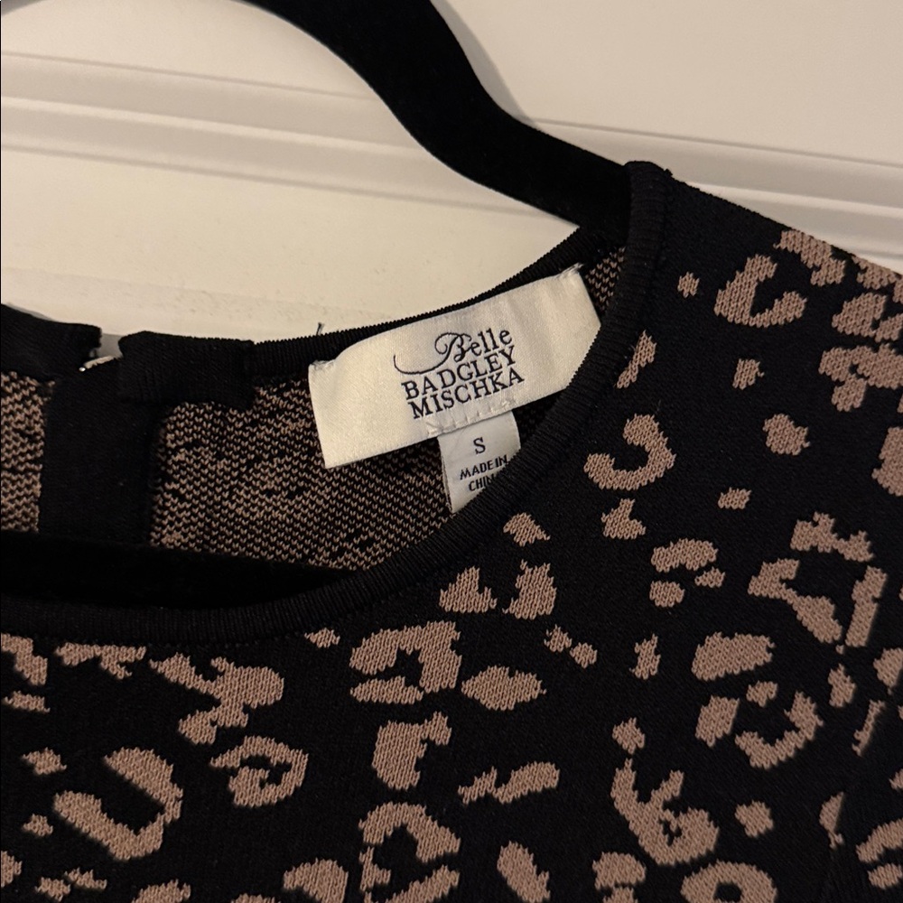 Belle Badgley Mischka Leopard Print Sweater Dress - Picture 2 of 8